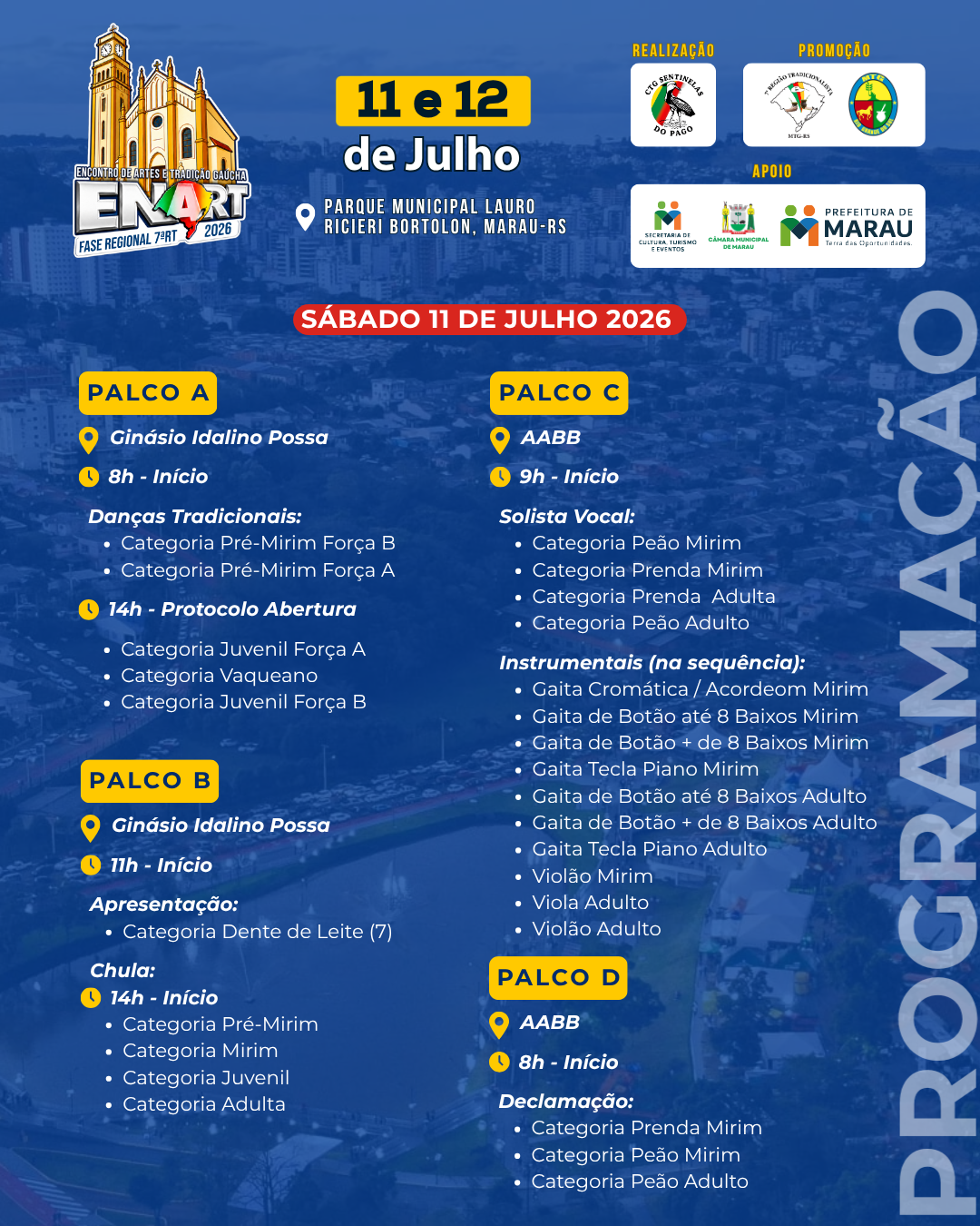 Programação de Sábado